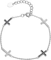 💎 stunning silver cross bracelets: sparkling & adjustable religious jewelry for women - ideal christmas gift! logo