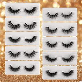 img 3 attached to 💕 Newcally Lashes: 10 Pairs of Natural 3D Faux Mink Lashes in 10 Styles - Fluffy, Wispy, Dramatic - Handmade & Reusable - Includes 10 Portable Eyelash Boxes