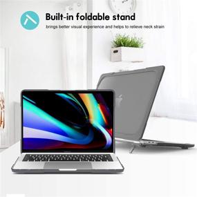 img 1 attached to 💻 ProCase MacBook Pro 16 Case 2019 A2141 with Touch Bar and Touch ID, Rugged Slim Hard Shell Dual Layer Protective Cover with Foldable Kickstand for MacBook Pro 16 Inch 2019 Release - Grey