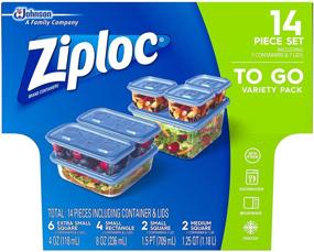 img 4 attached to 🍱 Convenient Ziploc Food Storage Meal Prep Containers with One Press Seal - Ideal for Travel, Organization, and Dishwasher Safe Cleaning - 14 Piece Set (Variety Pack)