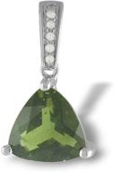 sterling silver moldavite trillion pendant by starborn creations: authentic natural faceted gemstone logo