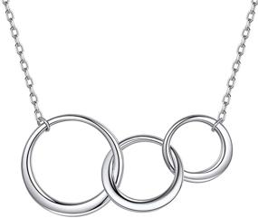 img 4 attached to ChicSilver Mother Daughter Necklace - 925 Sterling Silver Interlocking Circles Necklace for Women - Mothers Day Jewelry Birthday Gift (with Gift Box) - Enhanced SEO