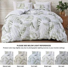 img 3 attached to 🌿 Reversible 100% Cotton Duvet with Intelligent Design - Breathable Sateen Comforter Cover, Modern All Season Bedding Set with Sham (Insert Excluded), Judith, King/Cal King (104"x90"), Palm Leaf Green