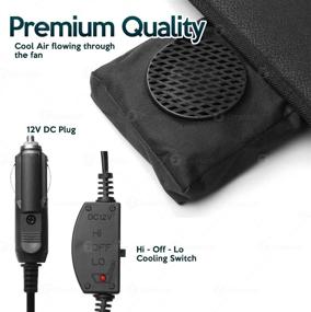 img 1 attached to 🚗 12V Adjustable Temperature Cooling Car Seat Cushion by Zone Tech - Black, Comfortable Automotive Cooling Seat Cushion