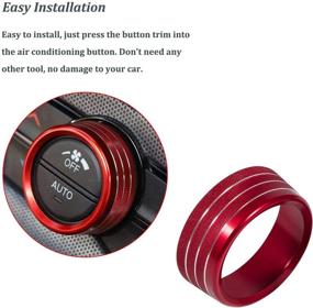 img 1 attached to 🔴 Dodge Challenger/Charger CD Button Knob Cover Trim - Red, 3pcs | Audio Air Conditioner Switch Decoration for Chrysler 300s 2015-2021