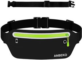 img 4 attached to 🏃 ANBEKO Slim Waist Pouch with Extender - Bounce Free Belt Bag for Outdoor Activities, Water Resistant Waist Pack for Women and Men - Adjustable Runner Phone Waist Bag for Gym Workouts - Ultra Light