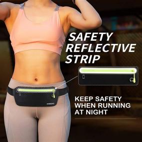 img 3 attached to 🏃 ANBEKO Slim Waist Pouch with Extender - Bounce Free Belt Bag for Outdoor Activities, Water Resistant Waist Pack for Women and Men - Adjustable Runner Phone Waist Bag for Gym Workouts - Ultra Light