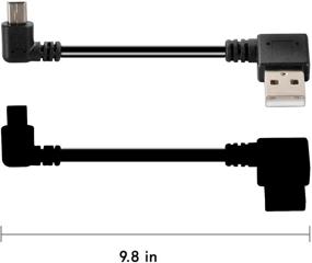 img 2 attached to 🔌 3 набора MXTECHNIC Мини USB-кабель для передачи данных - 10 дюймов, USB с прямым углом 90 градусов, никелированный короткий USB 2.0 A-мужской 4-контактный на мини-B-5-контактный с прямым углом, подходит для смартфонов, GPS и внешних жестких дисков - синхронизация и зарядка.