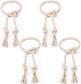 img 4 attached to 🏡 Apipi Natural Cotton Curtain Tiebacks - Village Style Holdback Rope for Rural Drapery