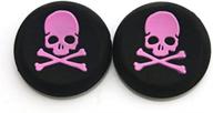 🎮 optimized silicone thumb stick grip cap for enhanced gaming experience - pink skull design, suitable for ps4, xbox one, ps3, xbox 360, and ps2 game controllers логотип