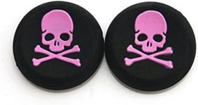 img 2 attached to 🎮 Optimized Silicone Thumb Stick Grip Cap for Enhanced Gaming Experience - Pink Skull Design, Suitable for PS4, Xbox One, PS3, Xbox 360, and PS2 Game Controllers