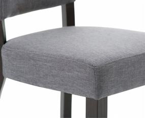 img 1 attached to Simpli Home Joseph Contemporary Deluxe Dining Chair Set of 2 in Slate Grey Linen Look Fabric - Stylish and Comfortable Seating for Modern Dining Spaces