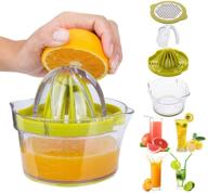 🍋 vsweet manual citrus juicer with measuring cup and grater - anti-slip reamer, egg separator - 12 oz capacity, green logo