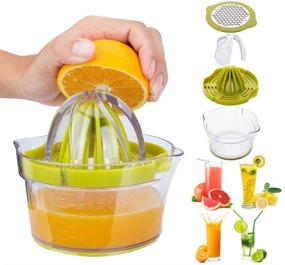 img 4 attached to 🍋 Vsweet Manual Citrus Juicer with Measuring Cup and Grater - Anti-Slip Reamer, Egg Separator - 12 oz Capacity, Green