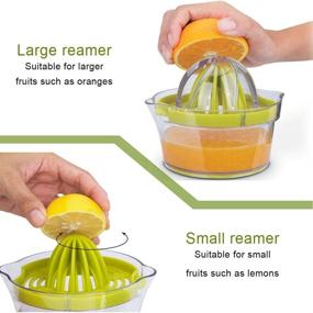 img 2 attached to 🍋 Vsweet Manual Citrus Juicer with Measuring Cup and Grater - Anti-Slip Reamer, Egg Separator - 12 oz Capacity, Green