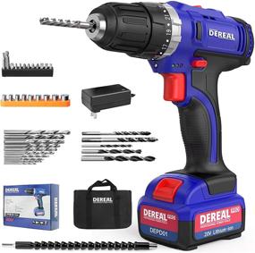 img 4 attached to DEREAL Cordless Drill Driver Tools Set Electric Screwdriver Accessories