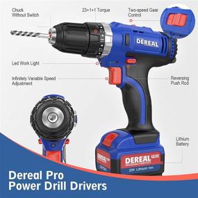 img 3 attached to DEREAL Cordless Drill Driver Tools Set Electric Screwdriver Accessories