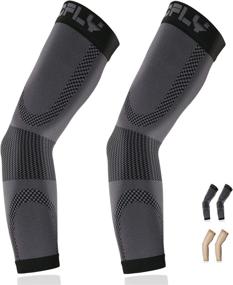 img 4 attached to 👐 Unisex Compression Arm Sleeves, 1 Pair - 20-30mmHg Graduated Compression Elbow Sleeve for Pain Relief, Muscle & Joint Support - Tennis Elbow & Golfers Brace, Edema, Swelling | XL, Black