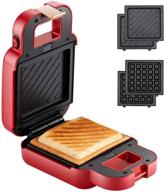 🍞 red vcj mini sandwich maker & waffle panini press grill - portable 2-in-1 логотип