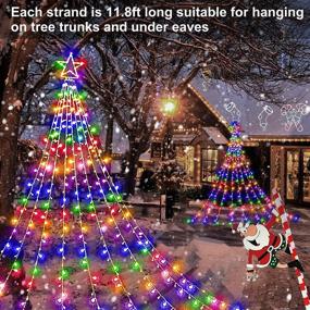 img 1 attached to Multicolor Outdoor Christmas Decorations Star Lights: 344 LED, 8 Modes String Light Gift, Waterproof & Plug In, Perfect for Home Xmas Tree, Wedding Party, Yard, Porch Holiday Decoration