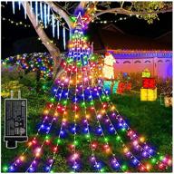 multicolor outdoor christmas decorations star lights: 344 led, 8 modes string light gift, waterproof & plug in, perfect for home xmas tree, wedding party, yard, porch holiday decoration логотип