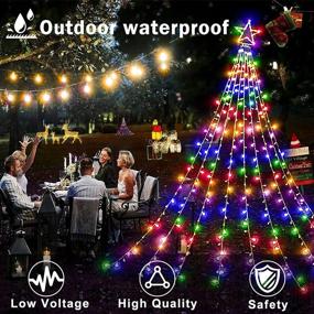 img 2 attached to Multicolor Outdoor Christmas Decorations Star Lights: 344 LED, 8 Modes String Light Gift, Waterproof & Plug In, Perfect for Home Xmas Tree, Wedding Party, Yard, Porch Holiday Decoration