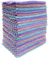 🧼 esrlorcy 24 kitchen dish towels - coral velvet, ultra-absorbent, non-stick oil, fast drying, no water marks - 6" x 10" (green, purple, pink) logo