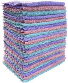 img 2 attached to 🧼 ESRLorcy 24 Kitchen Dish Towels - Coral Velvet, Ultra-Absorbent, Non-Stick Oil, Fast Drying, No Water Marks - 6" X 10" (Green, Purple, Pink)