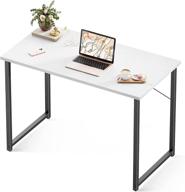 coleshome computer small student school writing desk 39 inch: efficient home office solution for small spaces with study kids white desktop and sleek black edge logo