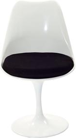 img 1 attached to 🪑 Modway Lippa Black Swivel Dining Chairs: Mid-Century Modern Upholstered Fabric, Set of 4
