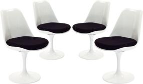 img 3 attached to 🪑 Modway Lippa Black Swivel Dining Chairs: Mid-Century Modern Upholstered Fabric, Set of 4