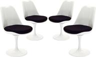 🪑 modway lippa black swivel dining chairs: mid-century modern upholstered fabric, set of 4 logo