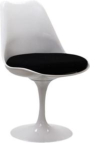 img 2 attached to 🪑 Modway Lippa Black Swivel Dining Chairs: Mid-Century Modern Upholstered Fabric, Set of 4
