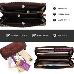 img 1 attached to 👜 Genuine Leather Smartphone Organizer Embossed Women's Handbags & Wallets