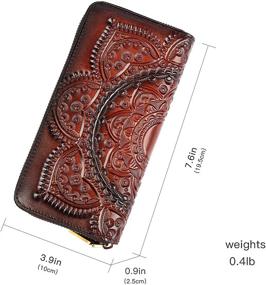 img 2 attached to 👜 Genuine Leather Smartphone Organizer Embossed Women's Handbags & Wallets