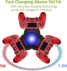 img 3 attached to ForBEST PS4 Controller Charger: Playstation 4 Charging Station with LED Indicator and Micro USB Cable for Dualshock 4