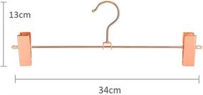 img 3 attached to Jetdio Copper Gold Metal Heavy Duty Pants Skirt Slack Hangers, Trousers Hangers 12 Pack with Adjustable Non Slip Clips, Hanger Rack Swivel Hook