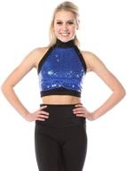 💃 stunning sequin crop top for women – perfect for mid-length just for kix dance costumes логотип