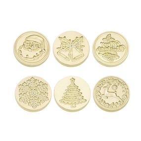 img 1 attached to SWANGSA Vintage Wax Seal Stamp Set with 💌 Wooden Handle - 6 Christmas Sealing Wax Stamp Heads Included