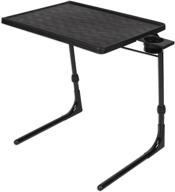 🍽️ adjustable folding tv tray table - convenient couch food stand for dinner - black logo