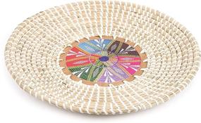 img 4 attached to 🧺 Exquisite Seagrass Woven Wall Basket with Arrow Pattern for Chic Boho Décor in Living Room, Bedroom, or Kitchen