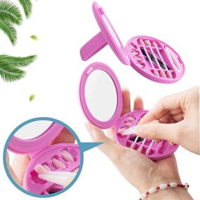 img 2 attached to 🌸 Strogem Reusable Cotton Swabs with Makeup Application and Cleaning Mirror - Portable Multifunctional Washable Silicone Q-Tip (Pink)