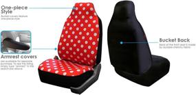 img 1 attached to FH GROUP FB115102 Polka Dot Seat Covers (Polka Dot) Front Set With Gift - Universal Fit For Cars Trucks And SUVs (RED-Full)