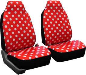 img 3 attached to FH GROUP FB115102 Polka Dot Seat Covers (Polka Dot) Front Set With Gift - Universal Fit For Cars Trucks And SUVs (RED-Full)