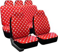 fh group fb115102 polka dot seat covers (polka dot) front set with gift - universal fit for cars trucks and suvs (red-full) logo