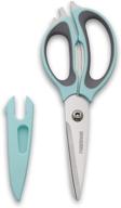 🔪 farberware 4-in-1 kitchen shears: aqua and gray 2-piece set - versatile and high-quality scissors for all your kitchen needs! logo