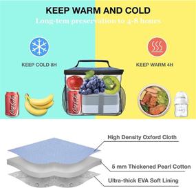 img 3 attached to 🥪 Leakproof Insulated Lunch Bag for Women and Men - Reusable Lunch Box for Office, Picnic, Hiking, and Beach - 12-Can Coke Cooler Tote Bag Organizer with Adjustable Shoulder Strap for Adults - Black