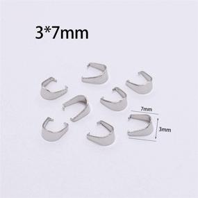 img 1 attached to 📿 GBSTORE 100-Piece 3x7mm Stainless Steel Melon Seeds Necklace Clasp, Pendant Connectors Pinch Clip Bail for DIY Jewelry Making, Necklace Accessories