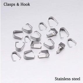 img 2 attached to 📿 GBSTORE 100-Piece 3x7mm Stainless Steel Melon Seeds Necklace Clasp, Pendant Connectors Pinch Clip Bail for DIY Jewelry Making, Necklace Accessories