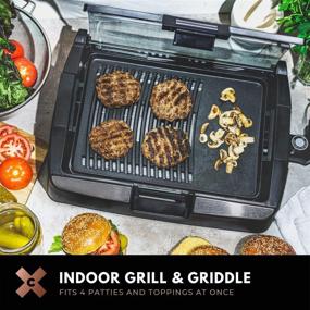 img 3 attached to 🍖 CRUX Smokeless Indoor BBQ Grill with Viewing Window, Quick Preheat, Spacious 10”x14” Cooking Surface for Family-Sized Meals, Healthy-Eco Non-Stick Coating &amp; Easy-to-Clean Dishwasher Safe Parts, Black